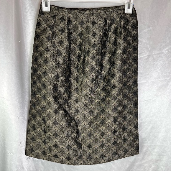 Vintage Black & Gold Brocade Skirt 6p Gothic Baroque Chic Y2k Academia